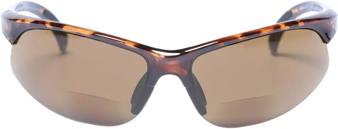 2 Pair of Bifocal Sport Wrap Reading Sunglasses, Outdoor Sun Readers for Men and Women