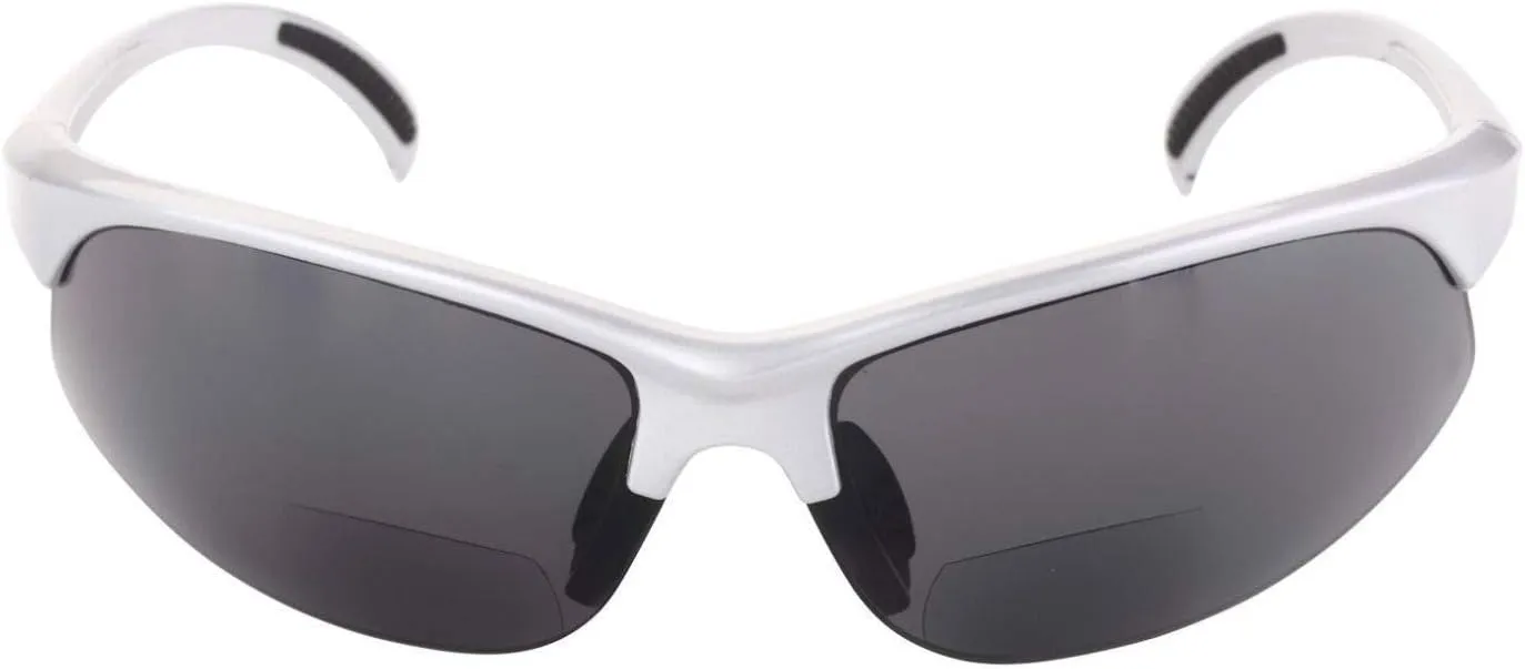 2 Pair of Bifocal Sport Wrap Reading Sunglasses, Outdoor Sun Readers for Men and Women