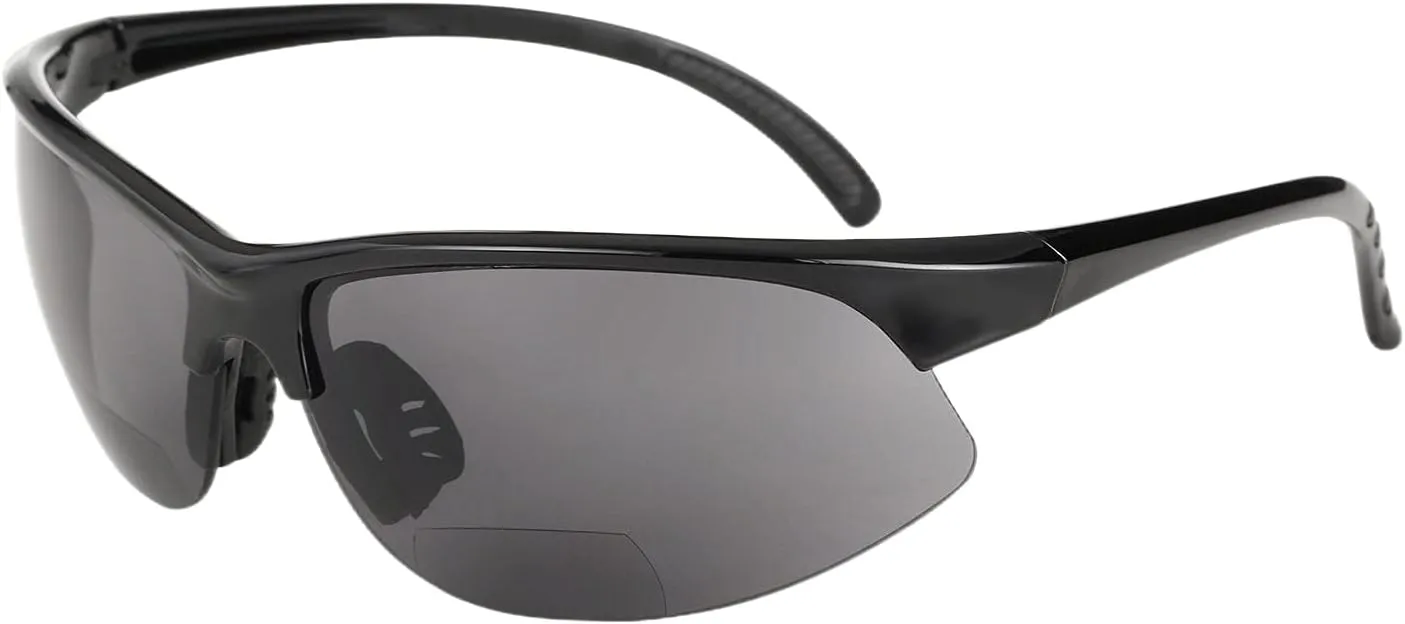 2 Pair of Bifocal Sport Wrap Reading Sunglasses, Outdoor Sun Readers for Men and Women