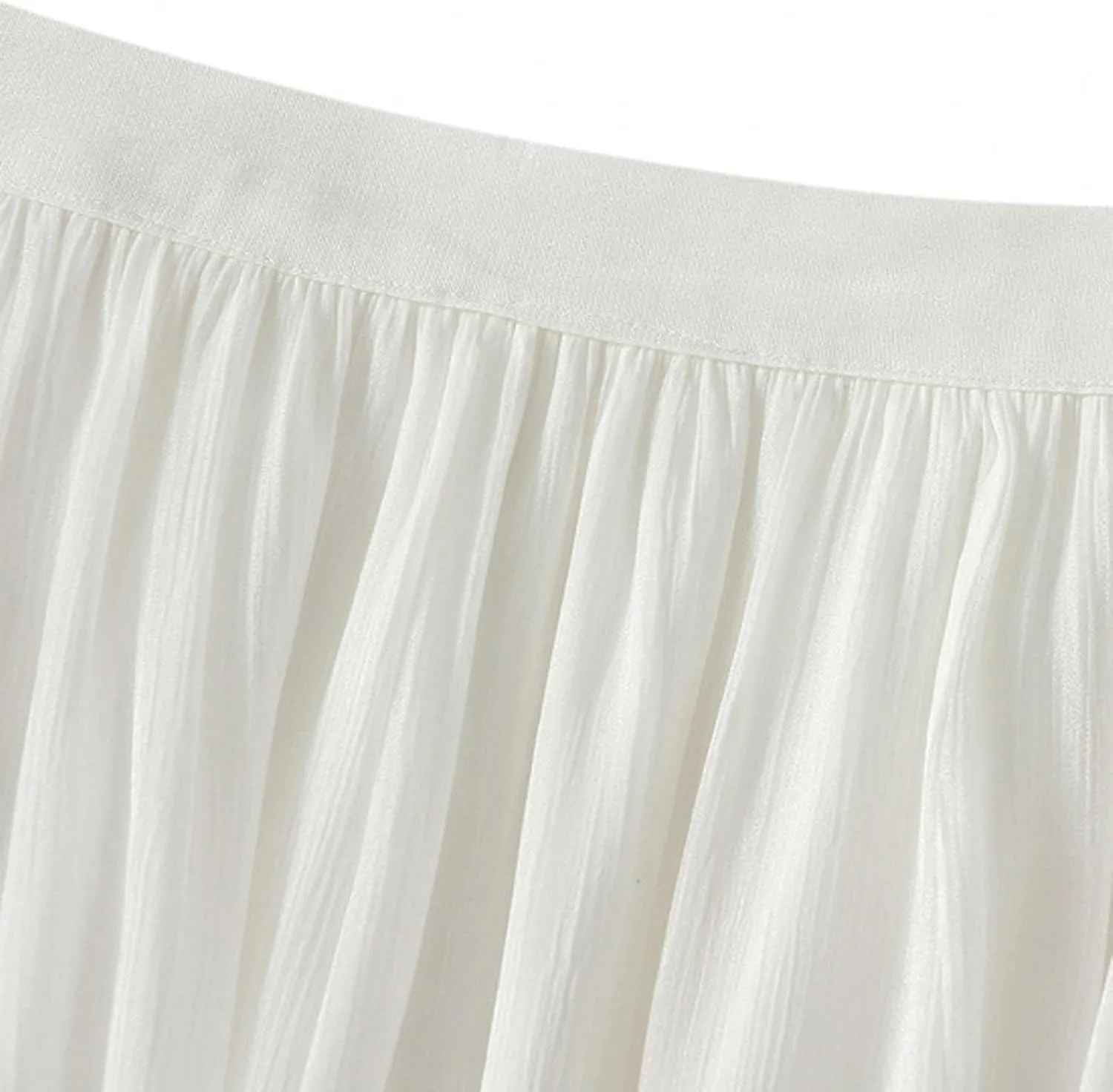 2025 Fashion Skirt for Women Elastic High Waisted Pleated A line Midi Skirts Solid Color Swing Irregular Hem Skorts