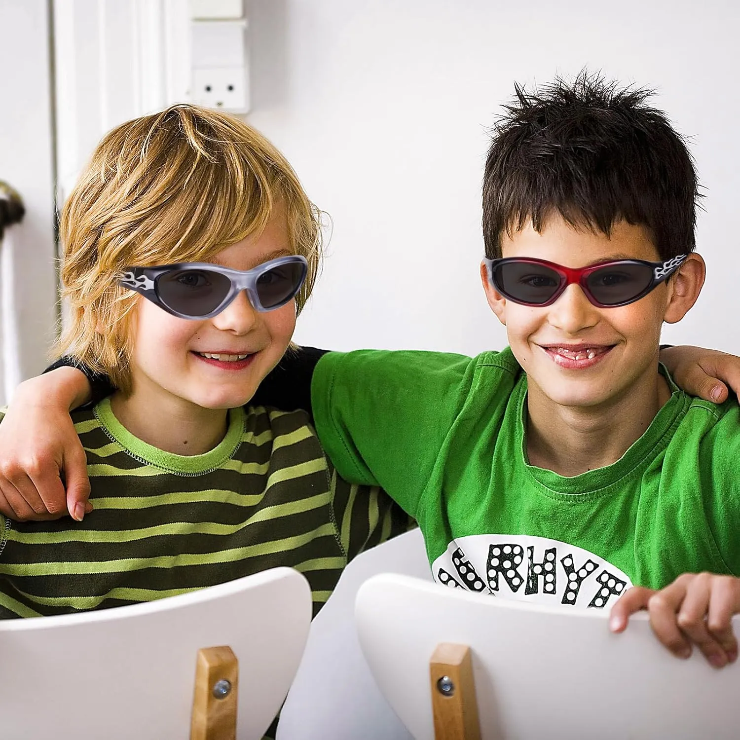3-pairs Kids fashionable flame texture Sunglasses, for Kids Age 3-10, Toddler Sunglasses Boys Anti-UV Protection
