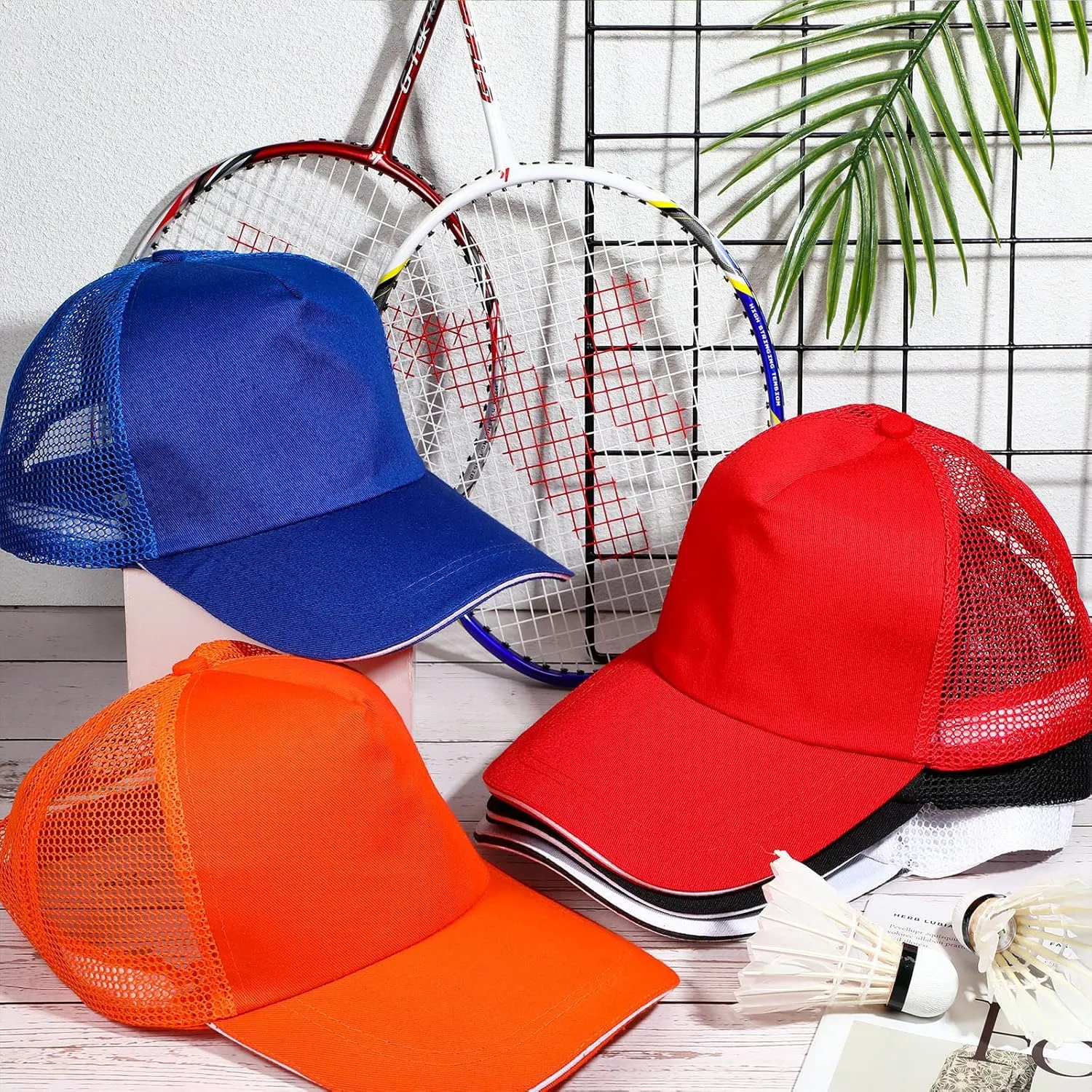 50 Pcs Blank Trucker Hats Bulk Unisex Sublimation Hat Baseball Cap Trucker Cap with Adjustable Snapback for Men Women