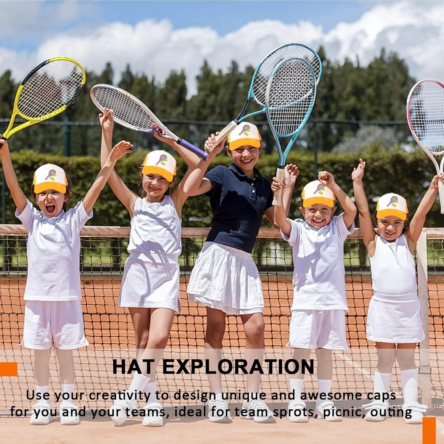 9 Pack Sublimation Blanks Baseball Cap Adjustable Polyester Mesh Cap Trucker Hats for Adults Kids Youth