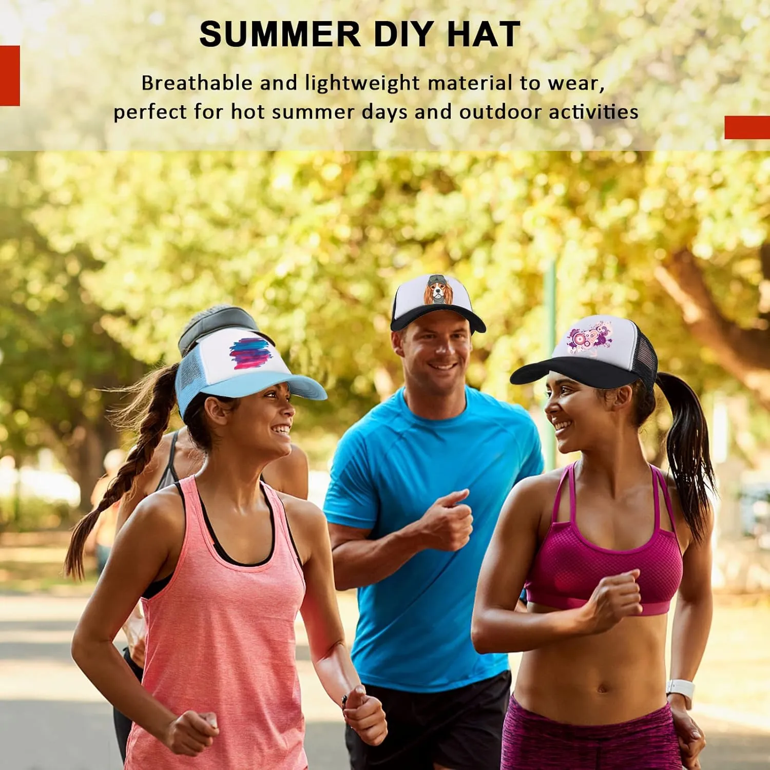 9 Pack Sublimation Blanks Baseball Cap Adjustable Polyester Mesh Cap Trucker Hats for Adults Kids Youth