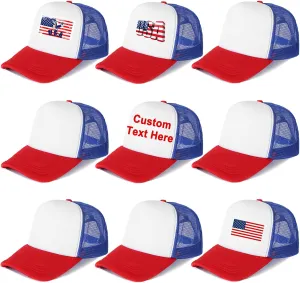 9 Pack Sublimation Blanks Baseball Cap Adjustable Polyester Mesh Cap Trucker Hats for Adults Kids Youth