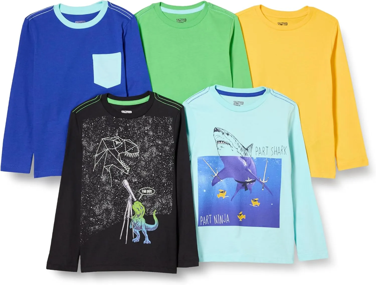 Amazon Essentials Boys and Toddlers' Long-Sleeve T-Shirts, Pack of 5