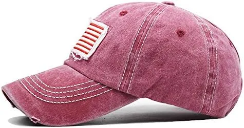 American Flag Baseball Cap Unisex Low Profile USA Plain Dad Hat Trucker Hat for Men＆Women
