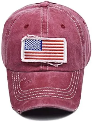 American Flag Baseball Cap Unisex Low Profile USA Plain Dad Hat Trucker Hat for Men＆Women
