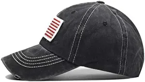 American Flag Baseball Cap Unisex Low Profile USA Plain Dad Hat Trucker Hat for Men＆Women