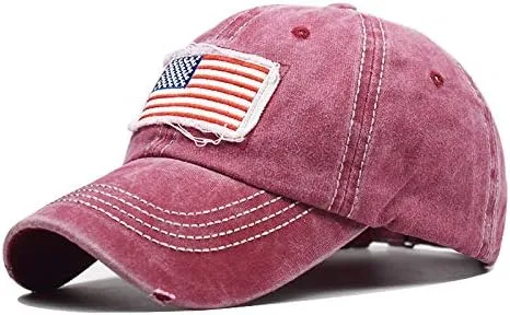American Flag Baseball Cap Unisex Low Profile USA Plain Dad Hat Trucker Hat for Men＆Women