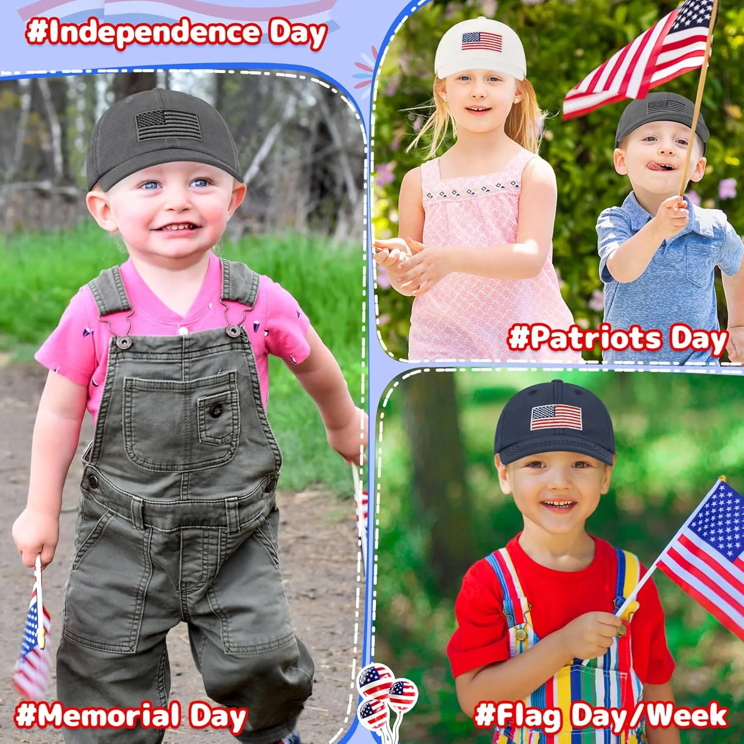 Baby Baseball Cap Toddler Baseball Hat American Flag Hat Infant Hat Baby Ball Cap Kids Baeball Hat Toddler Trucker Hat