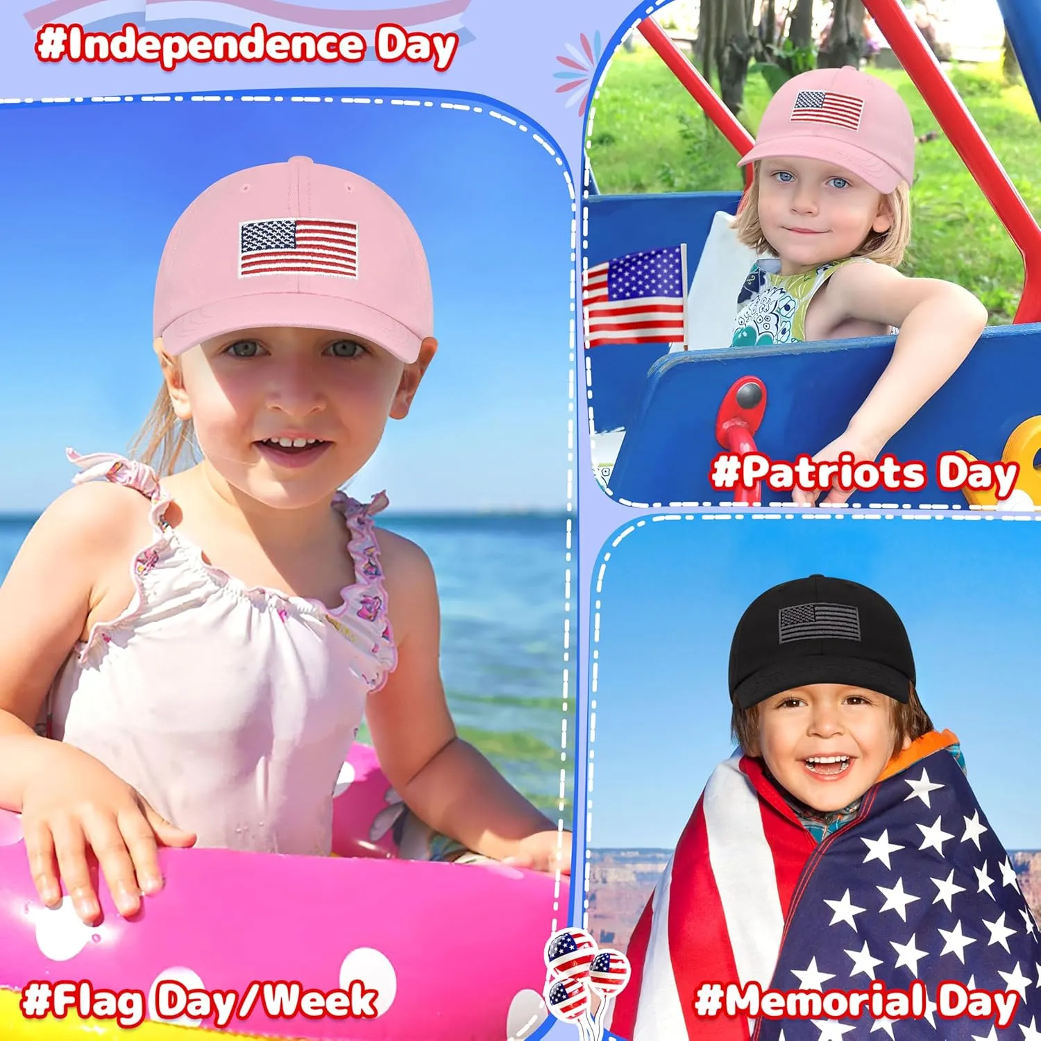 Baby Baseball Cap Toddler Baseball Hat American Flag Hat Infant Hat Baby Ball Cap Kids Baeball Hat Toddler Trucker Hat