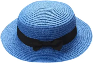 Baby Sun Hat Bowknot Straw Hats Kids Boys Girls Bucket Hat Boater Summer Sun Beach Panama Hat 20s Costume