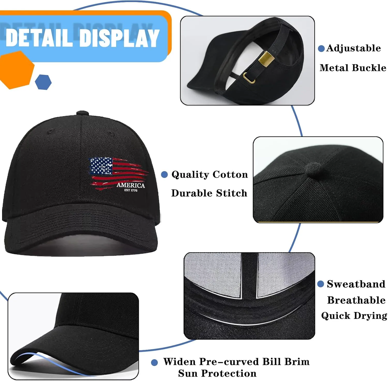 Baseball Cap for Men Baseball Hats Christian Jesus Cross Hat for Mens