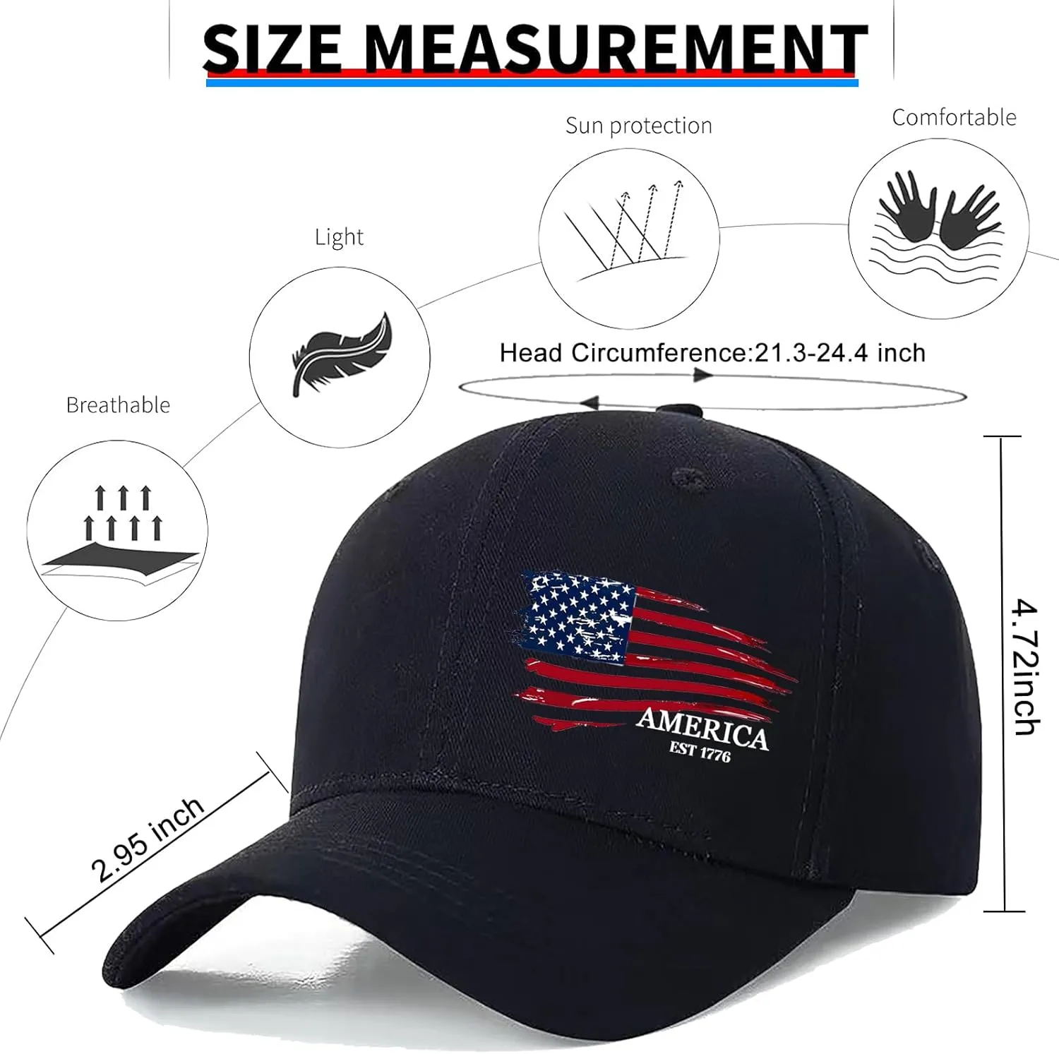 Baseball Cap for Men Baseball Hats Christian Jesus Cross Hat for Mens