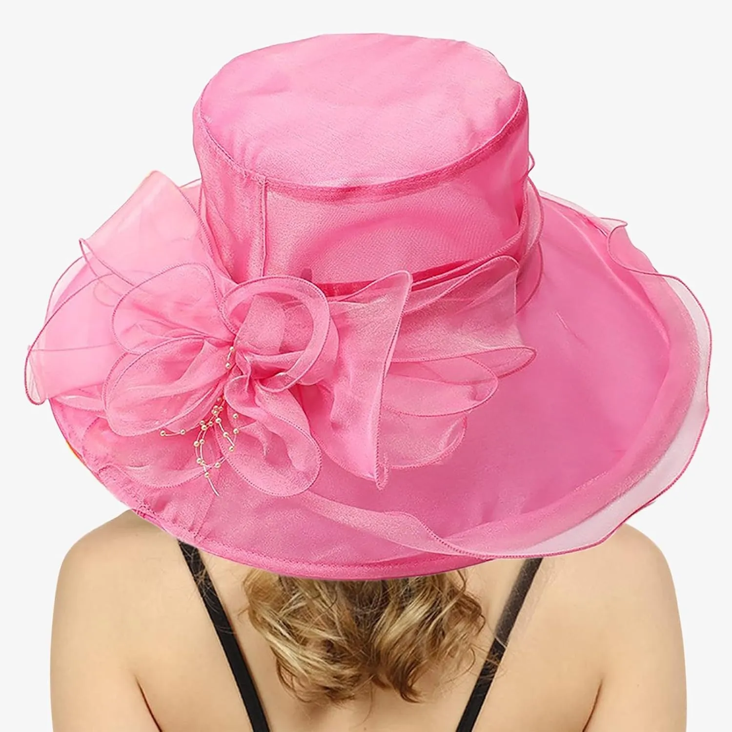 Beach Sun Hats for Women Universal Flower Mesh Straw Hat Comfortable Soft Floppy Summer Hat Foldable Roll Up Cap