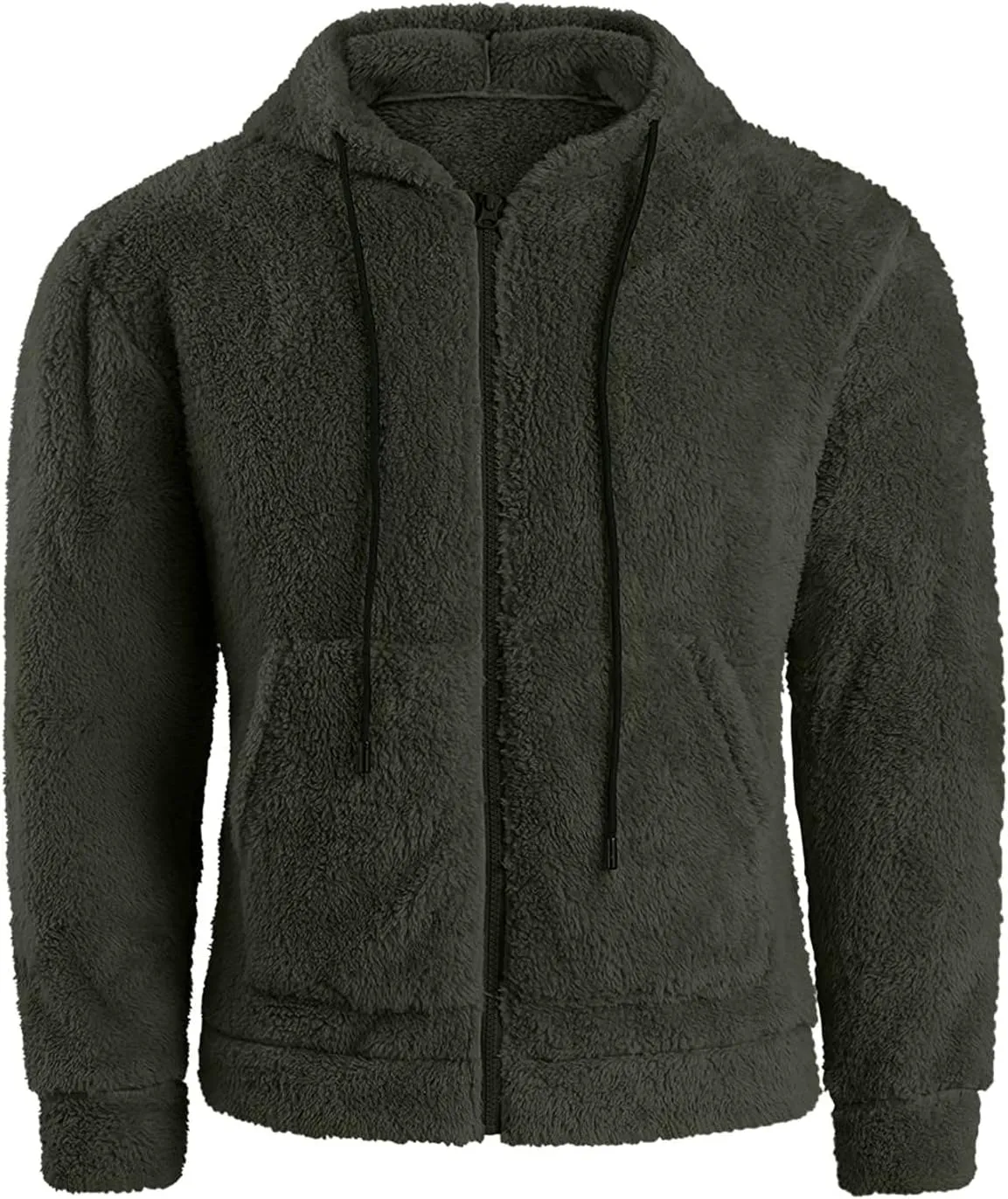 BIFUTON Winter Jackets for Men, Men's Outdoor Casual Fleece Sherpa Lined Full Zip Hooded Jacket Warm Heavyweight Winter Coats