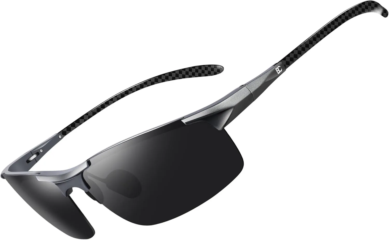 BIRCEN Mens Sunglasses Polarised UV Protection: Carbon Fiber Frame Sport Black Shades for Men Driving Fishing Golf
