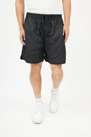 Black Nylon Drawstring Shorts
