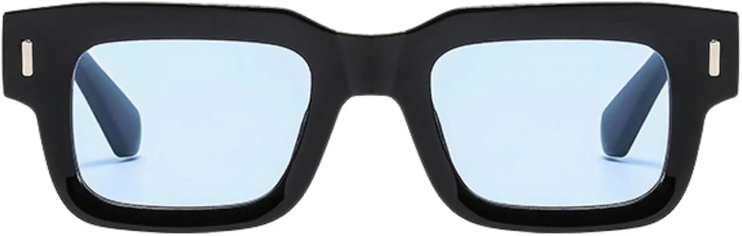 Black Square Trendy Sunglasses Womens Mens Vintage Retro Rectangle Sun Glasses Fashion Classic Shades