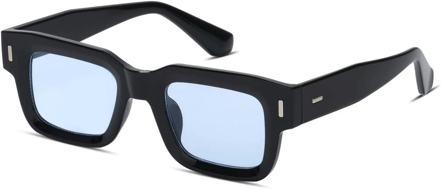 Black Square Trendy Sunglasses Womens Mens Vintage Retro Rectangle Sun Glasses Fashion Classic Shades