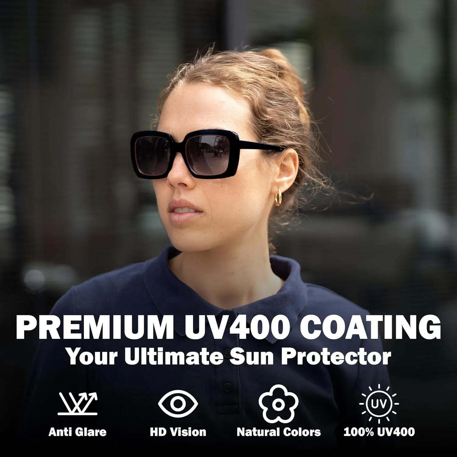 BLUE CUT Women Polarized Sunglasses Trendy Vintage Classic Style UV-400 Protection
