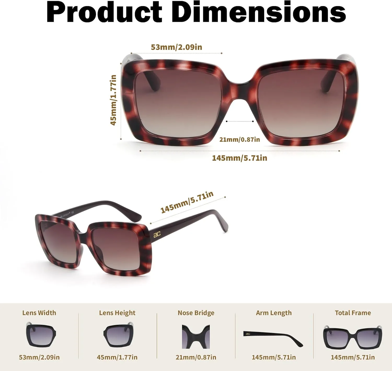 BLUE CUT Women Polarized Sunglasses Trendy Vintage Classic Style UV-400 Protection