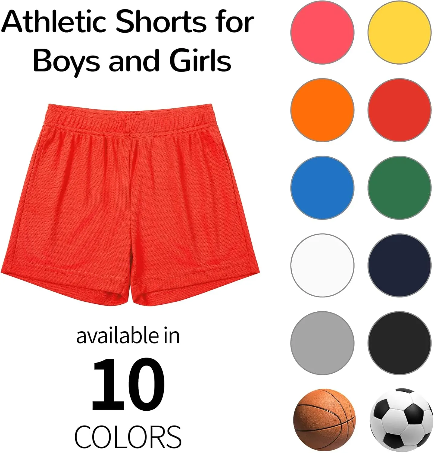 Boys and Girls Basketball Shorts Athletic Soccer Shorts Sizes 2T to Youth