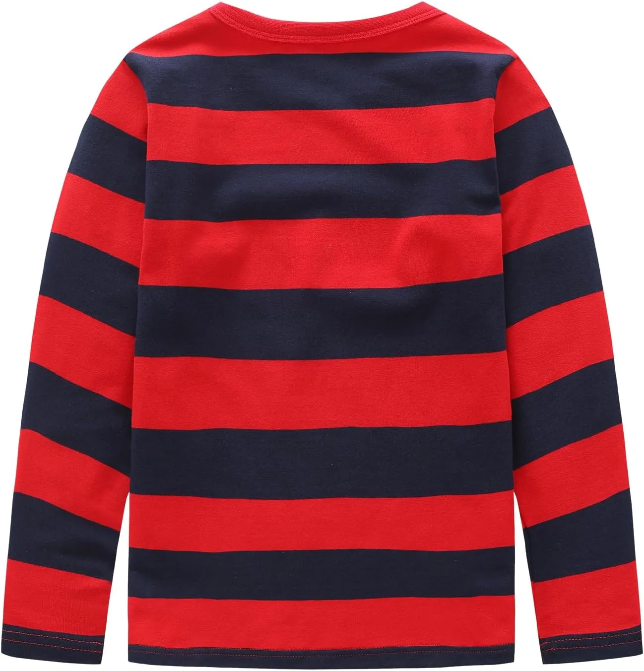 Boys Rainbow Striped Shirts for Kids Long Sleeve Cotton T-Shirts O-Neck Tops