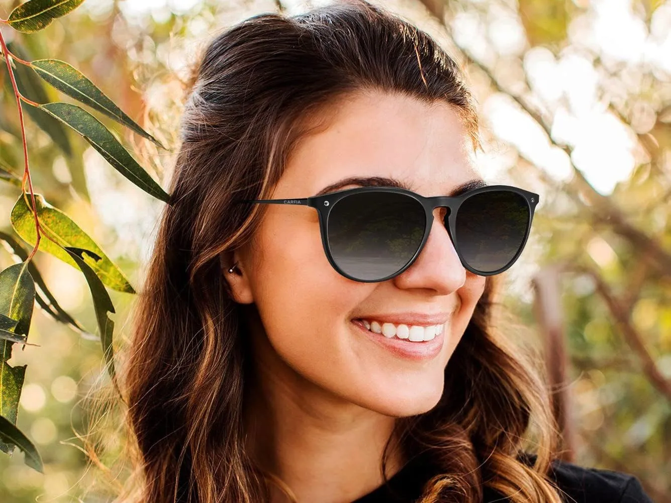 CARFIA Trendy Sunglasses for Women Polarized UV Protection Classic Retro Style CA5100