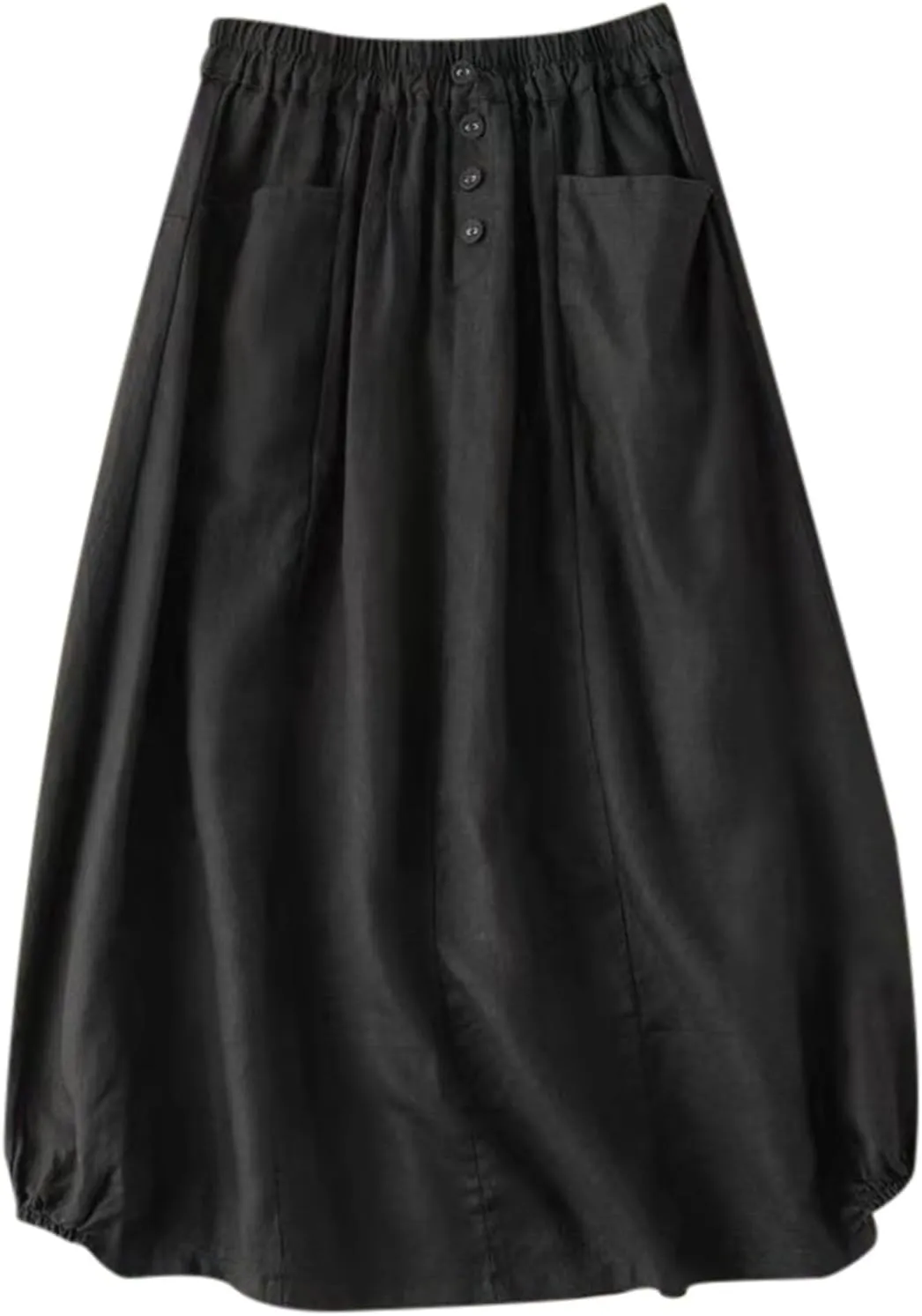 Cargo Skirts for Women 2025 Summer Elastic High Waisted Button Down A-Line Long Skirt with Pockets