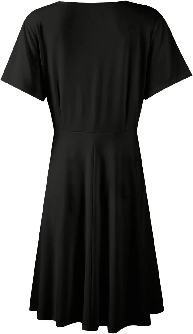 Casual Dresses for Women 2025 Flutter Resort Casual Brunch Sexy Daily Wear Swing Picnic Short Sleeve Outfits
