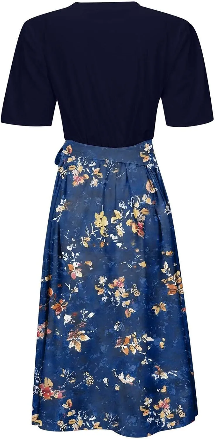 Casual Summer Dresses for Women 2025,Women's Summer Boho Casual Maxi Flowy Elastic High Waist A-Line Dress with Pockets