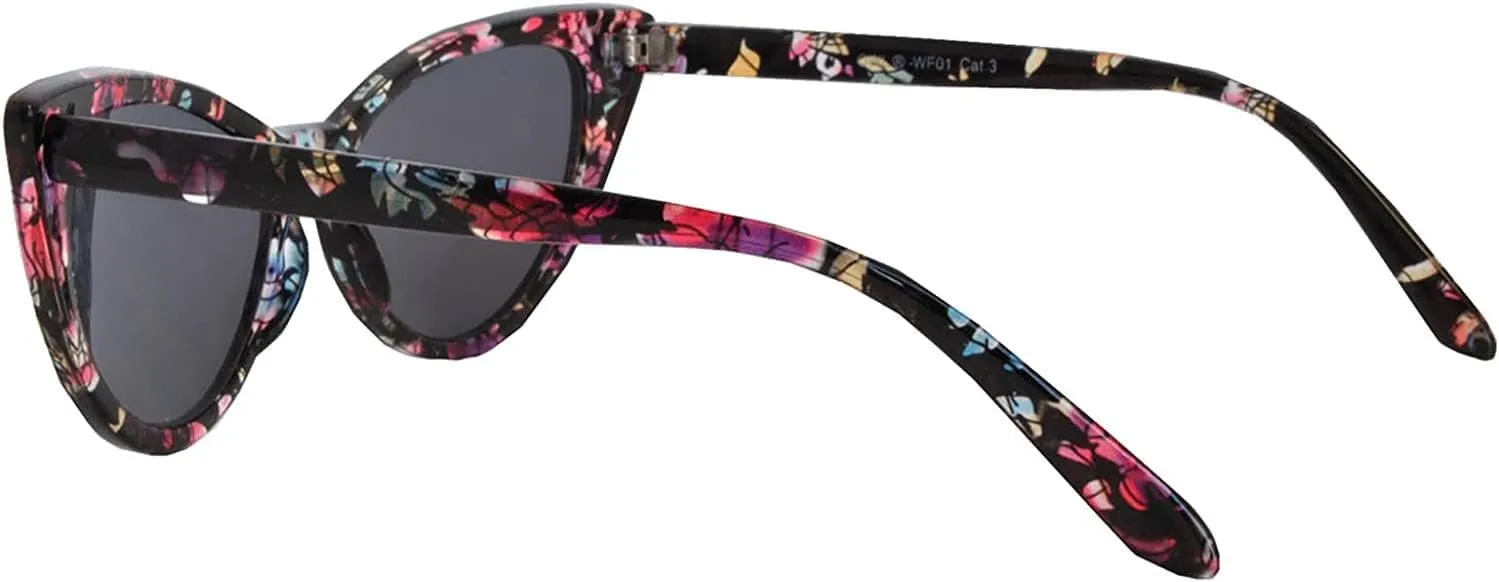 Cateye Sunglasses for Women Classic Vintage High Pointed Winged Retro Design