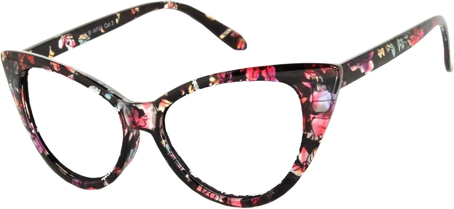 Cateye Sunglasses for Women Classic Vintage High Pointed Winged Retro Design