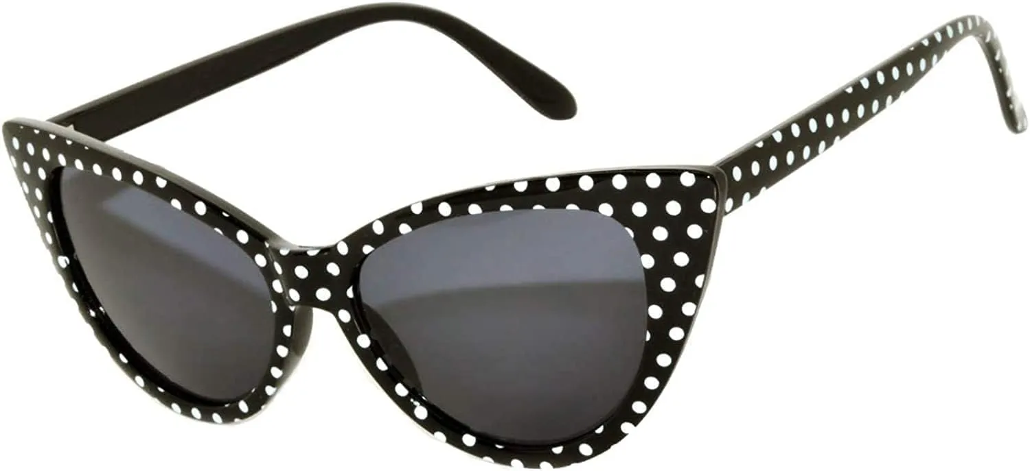Cateye Sunglasses for Women Classic Vintage High Pointed Winged Retro Design