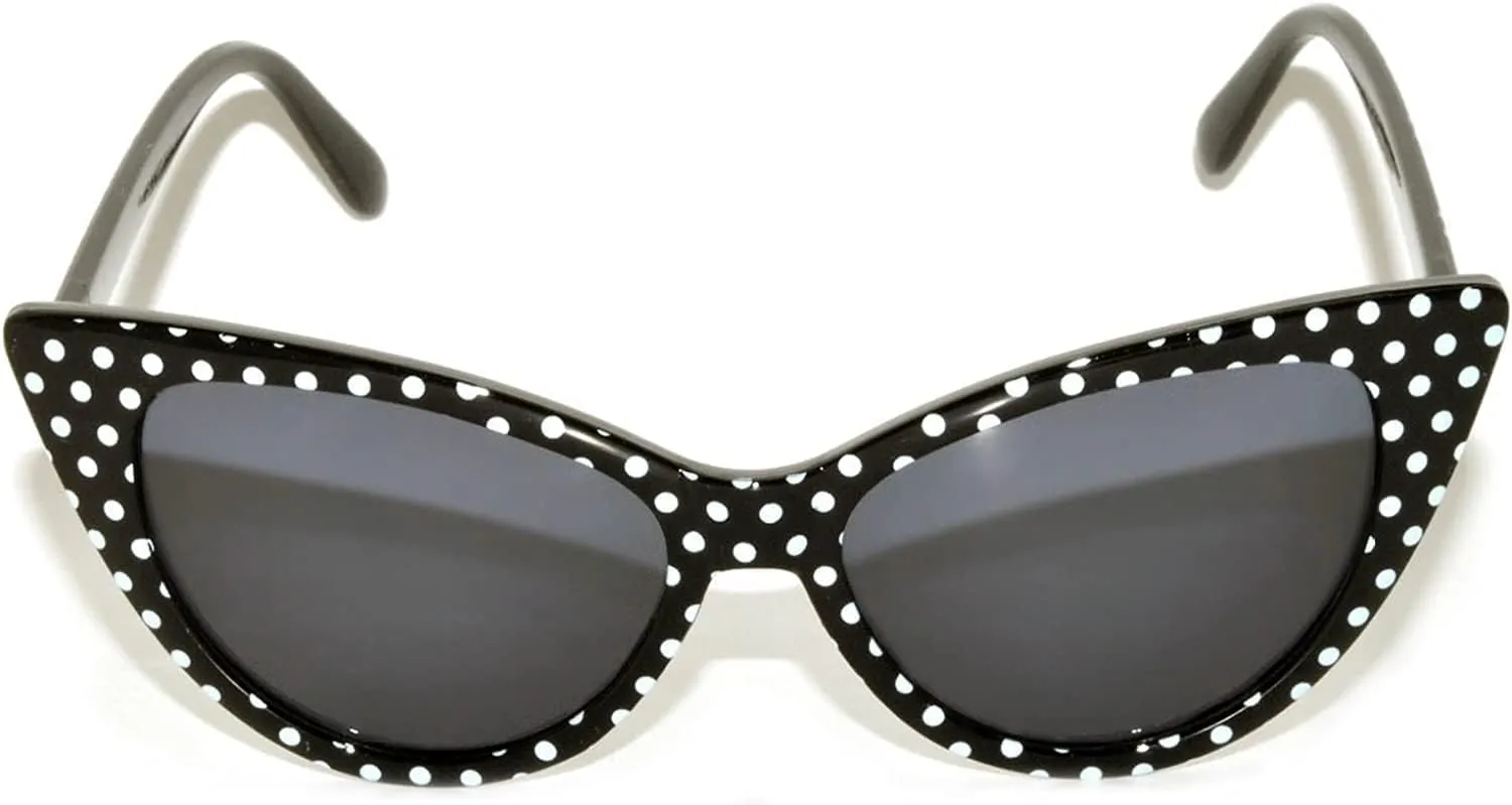 Cateye Sunglasses for Women Classic Vintage High Pointed Winged Retro Design