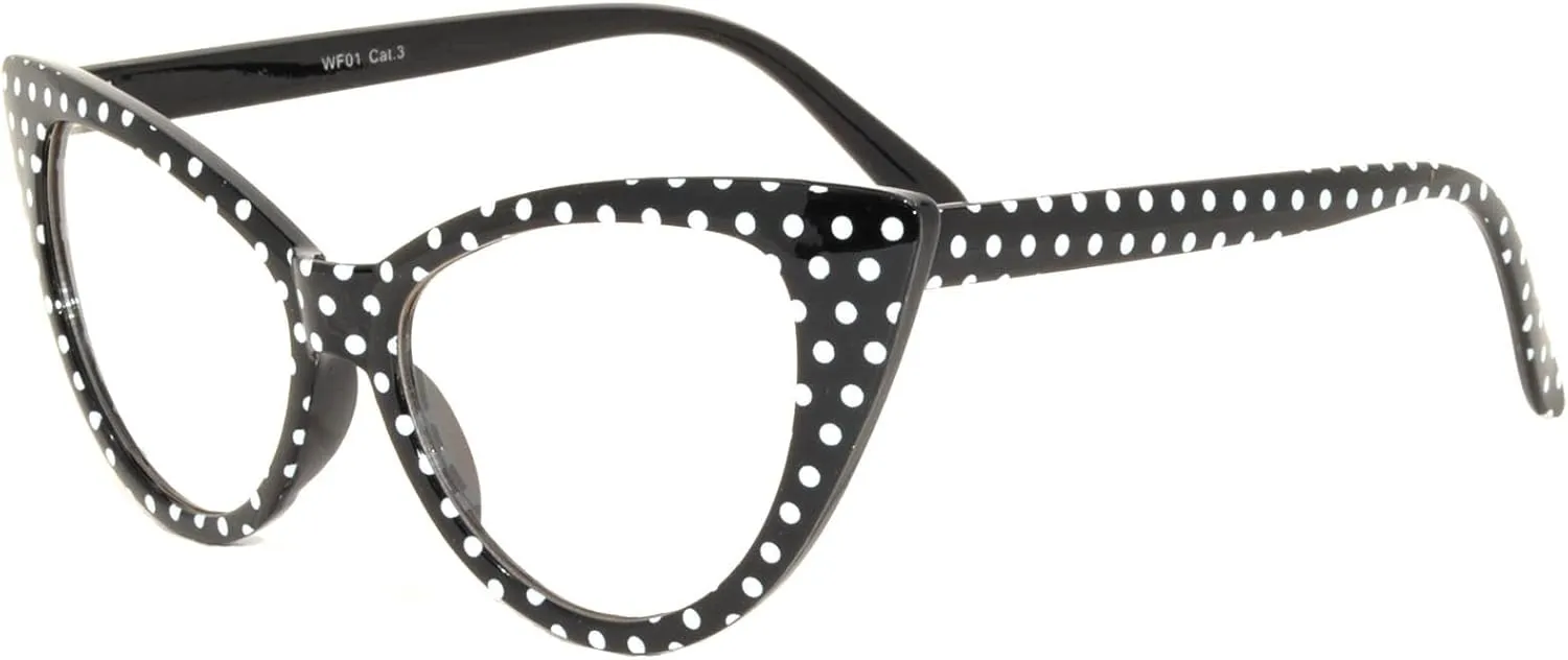 Cateye Sunglasses for Women Classic Vintage High Pointed Winged Retro Design