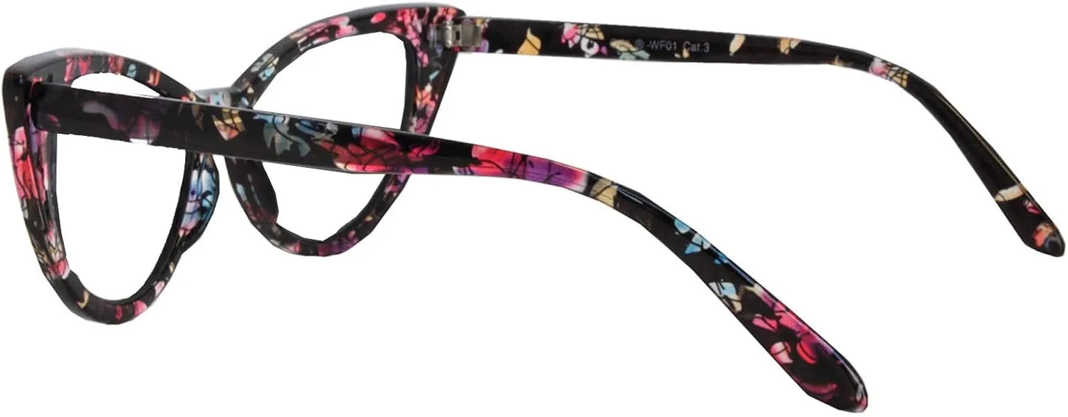 Cateye Sunglasses for Women Classic Vintage High Pointed Winged Retro Design