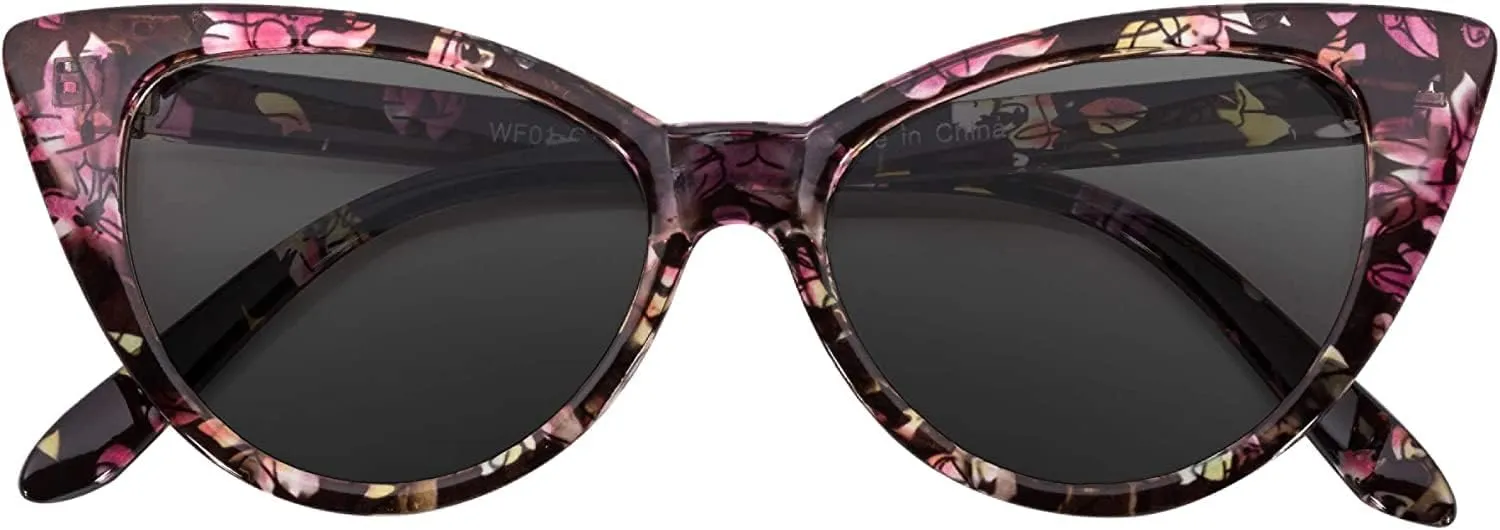 Cateye Sunglasses for Women Classic Vintage High Pointed Winged Retro Design