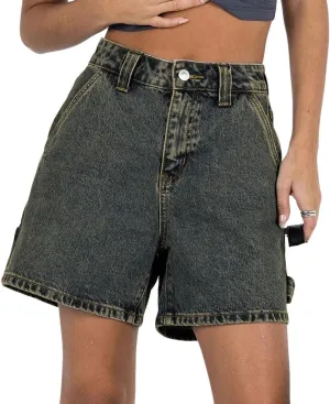 CHARTOU Women High Waisted Jean Shorts Summer Baggy Y2k Wide Leg Cargo Denim Shorts