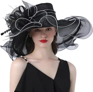 Church Hats for Women 2024 Elegant Womens Summer Sun Hat with Sun Protection Packable Wide Brim Hats