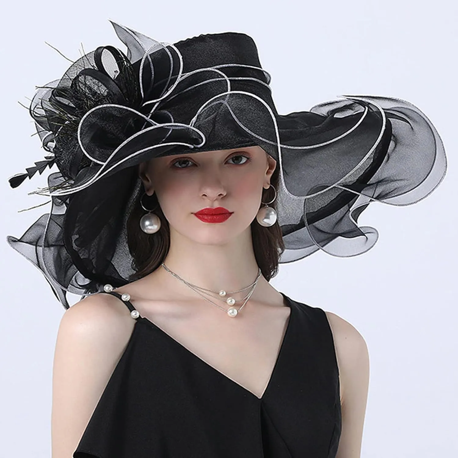 Church Hats for Women 2024 Elegant Womens Summer Sun Hat with Sun Protection Packable Wide Brim Hats