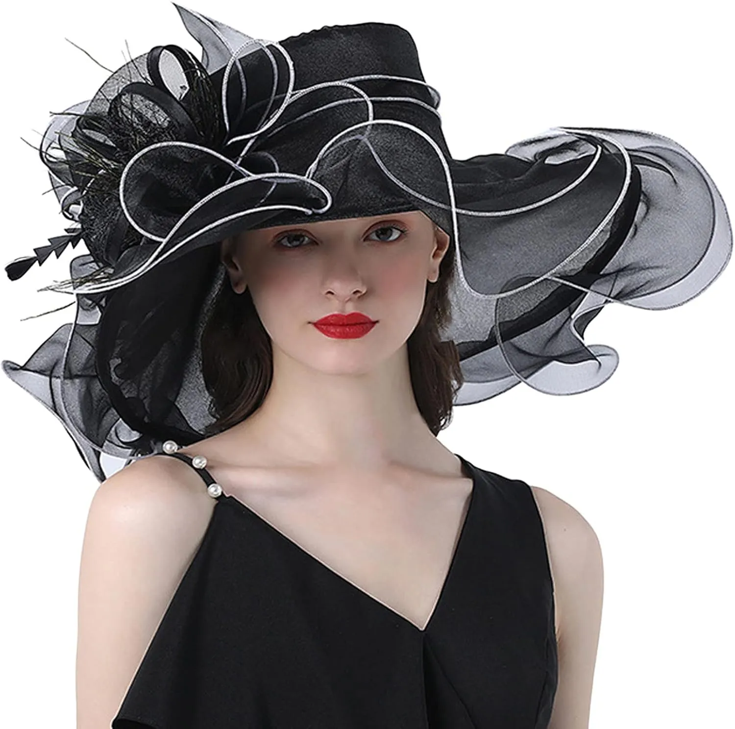 Church Hats for Women 2024 Elegant Womens Summer Sun Hat with Sun Protection Packable Wide Brim Hats