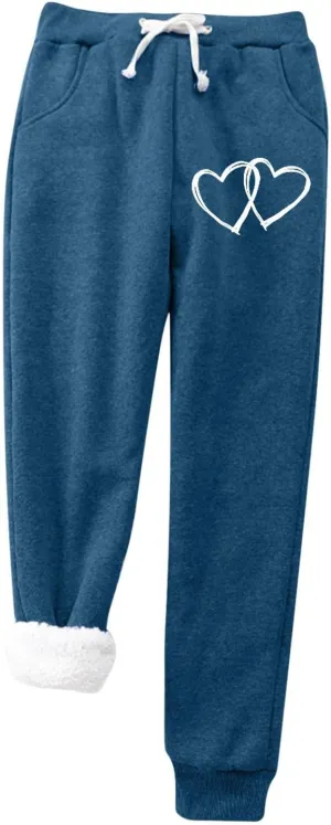 Cinch Bottom Sweatpants for Women Sherpa Fleece Lined Loose Fit Drawstring Joggers Track Pants with Pockets Trousers Gym Y2k