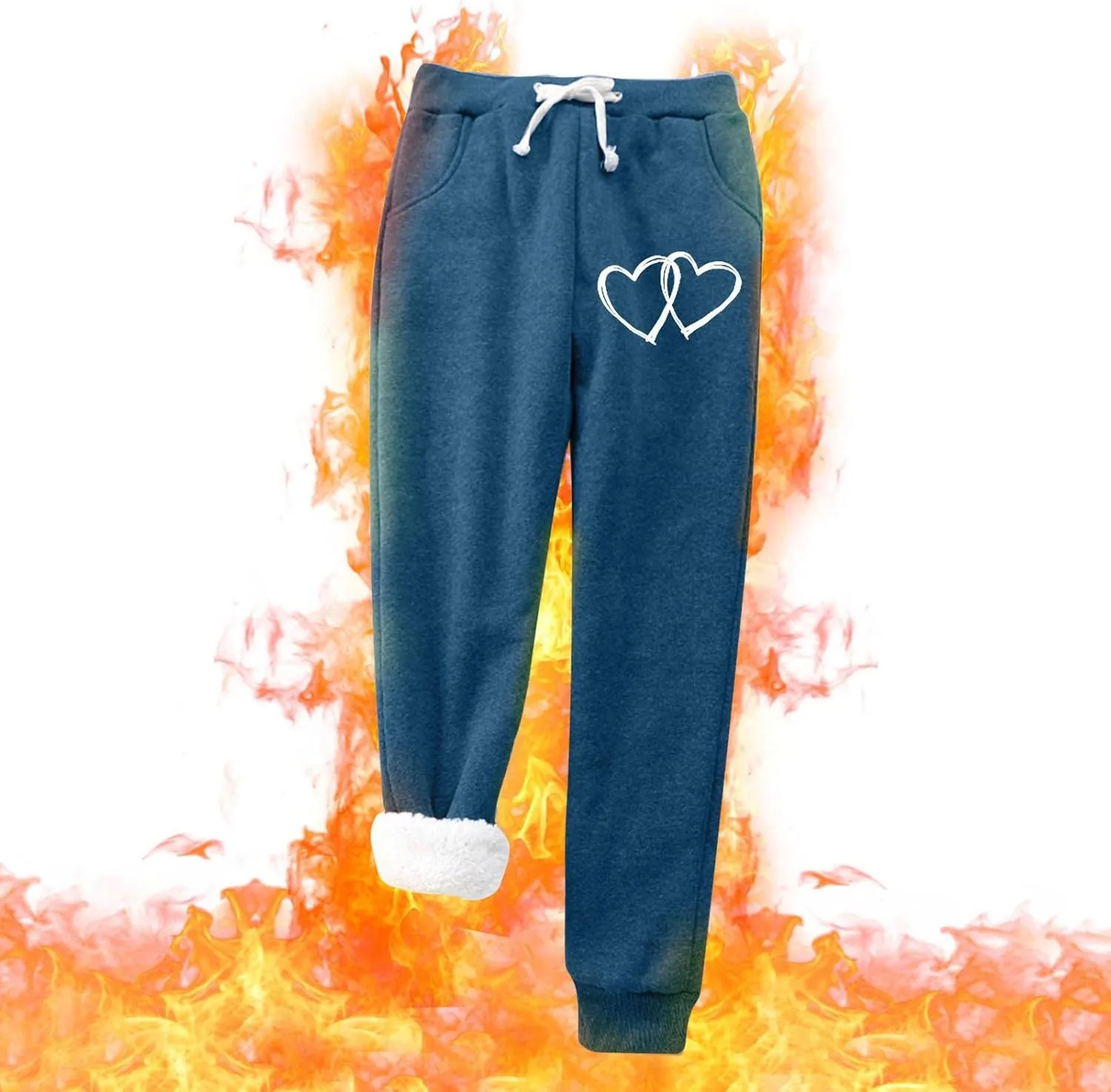 Cinch Bottom Sweatpants for Women Sherpa Fleece Lined Loose Fit Drawstring Joggers Track Pants with Pockets Trousers Gym Y2k