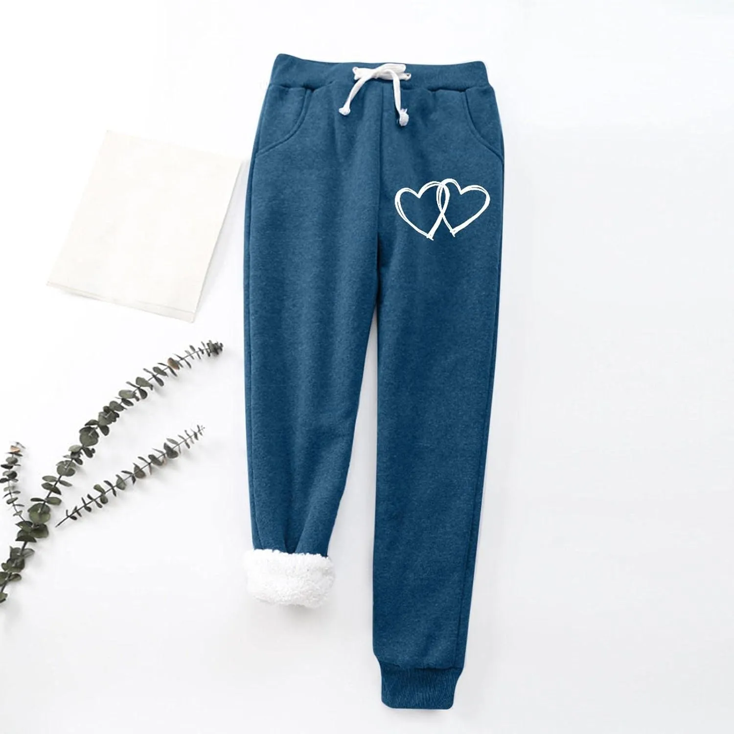 Cinch Bottom Sweatpants for Women Sherpa Fleece Lined Loose Fit Drawstring Joggers Track Pants with Pockets Trousers Gym Y2k