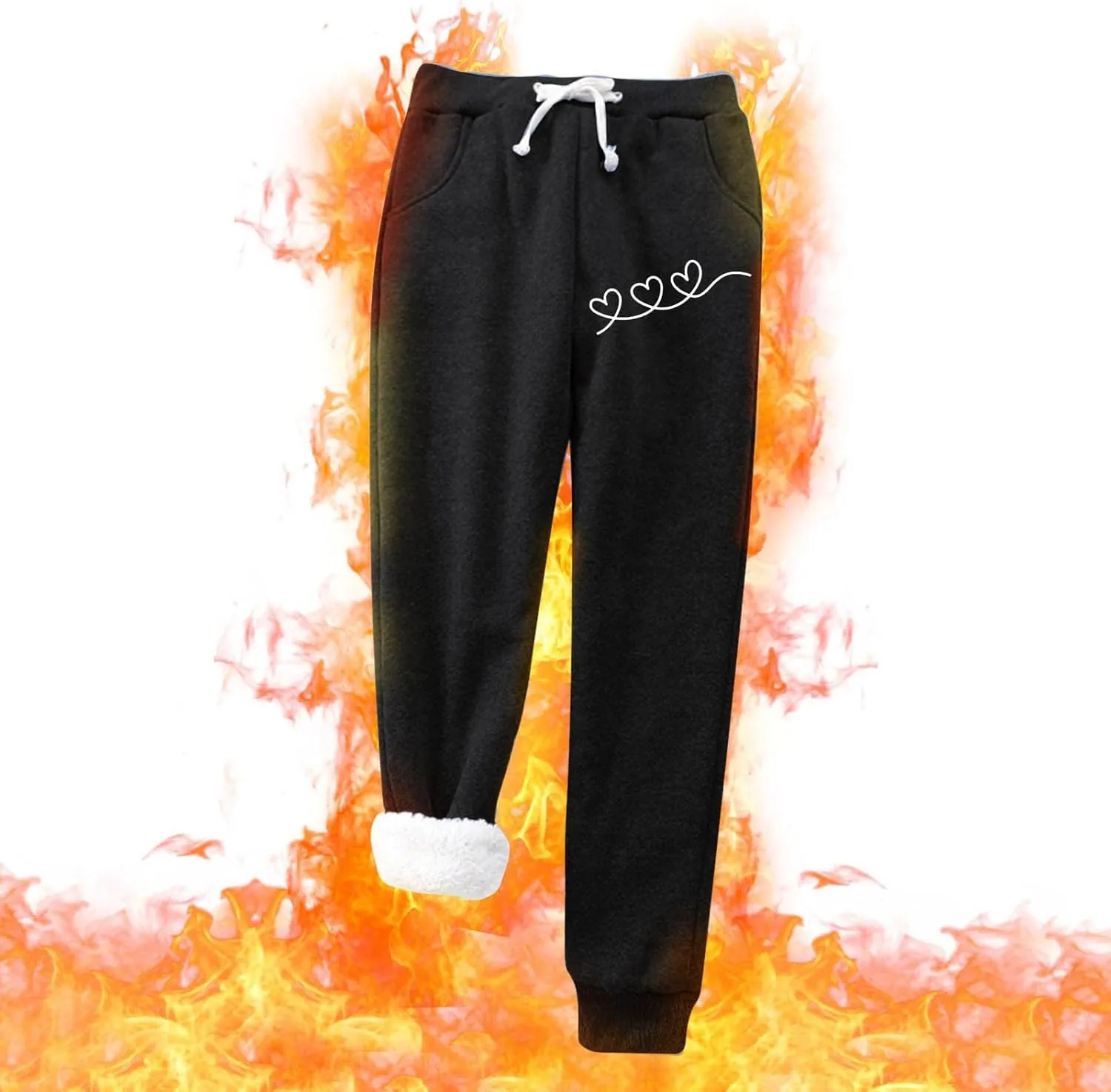 Cinch Bottom Sweatpants for Women Sherpa Fleece Lined Loose Fit Drawstring Joggers Track Pants with Pockets Trousers Gym Y2k