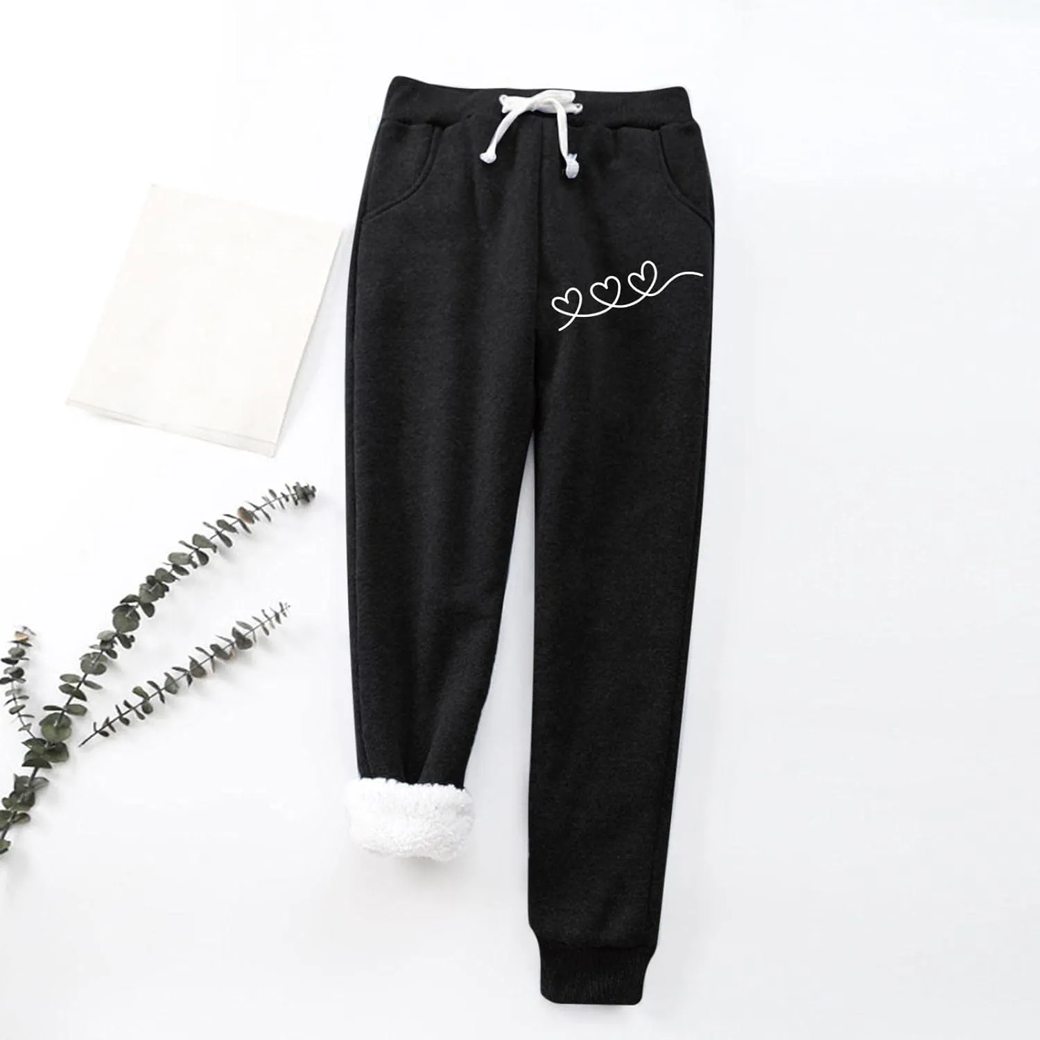 Cinch Bottom Sweatpants for Women Sherpa Fleece Lined Loose Fit Drawstring Joggers Track Pants with Pockets Trousers Gym Y2k