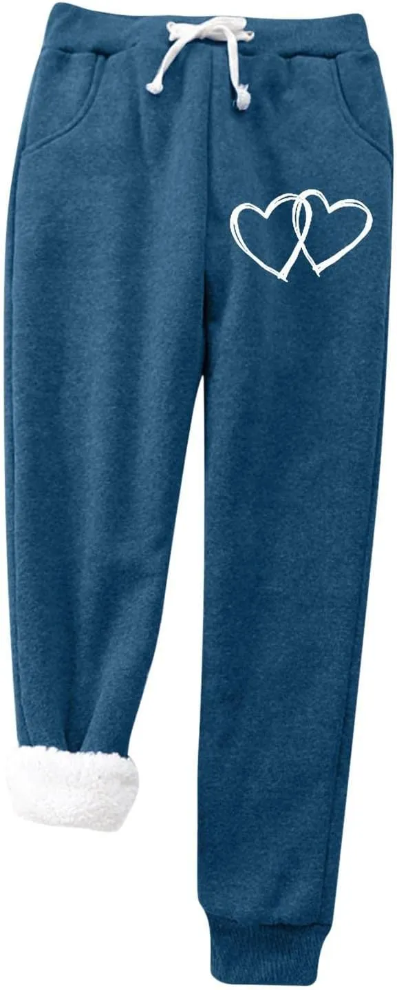 Cinch Bottom Sweatpants for Women Sherpa Fleece Lined Loose Fit Drawstring Joggers Track Pants with Pockets Trousers Gym Y2k